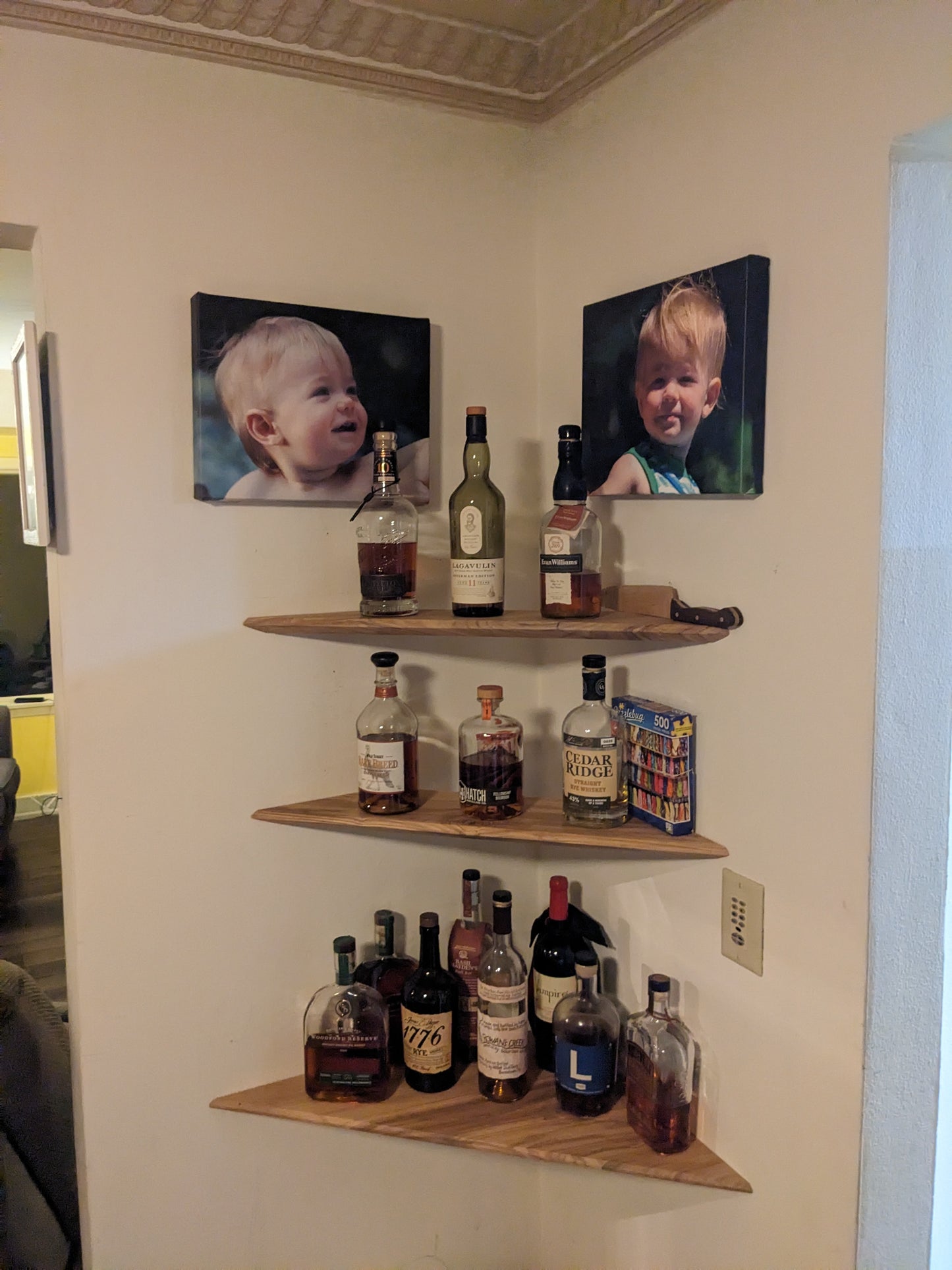 Dining room table, night stand, custom mirror, etc