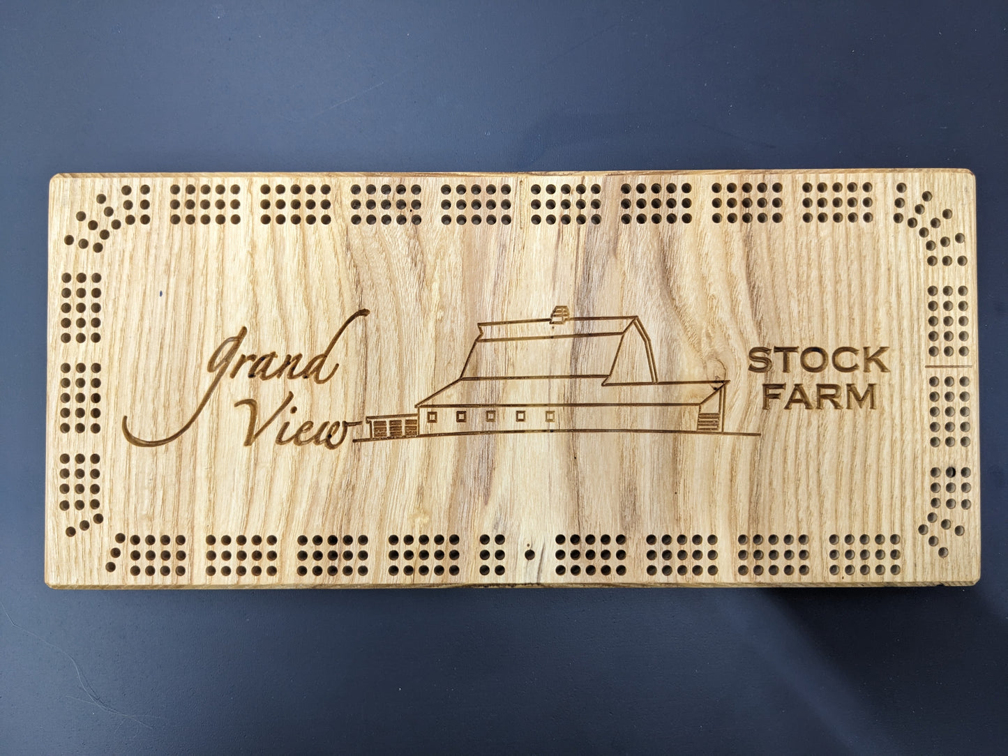 Rectangular Cribbage Board with Custom Art