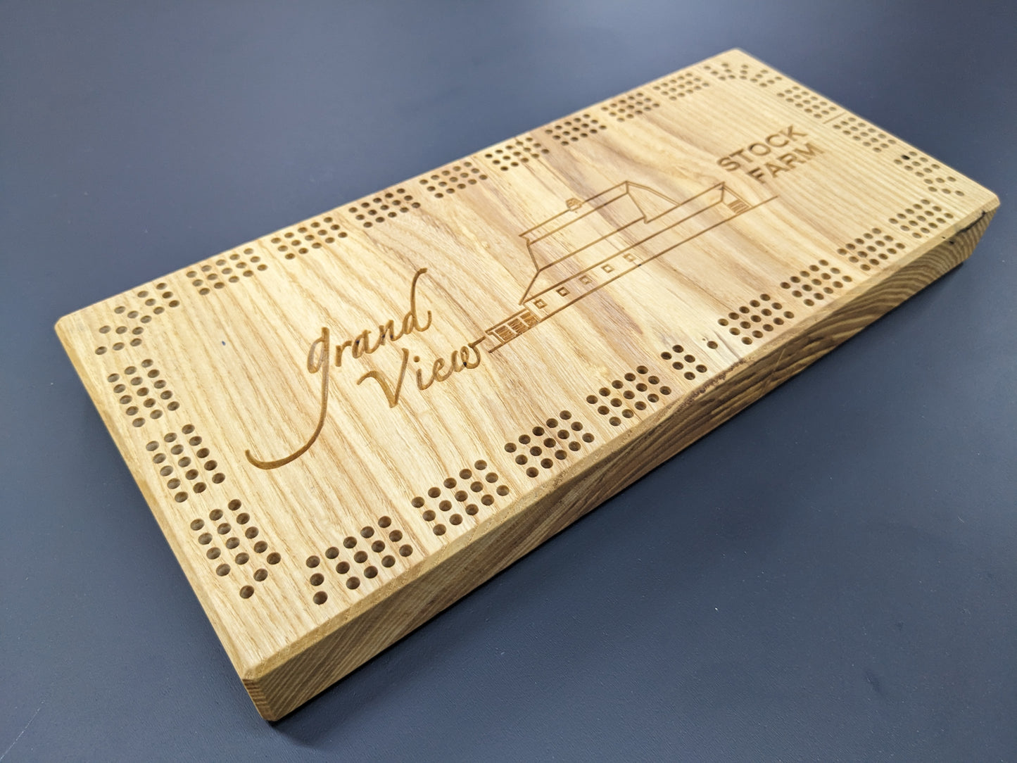 Rectangular Cribbage Board with Custom Art